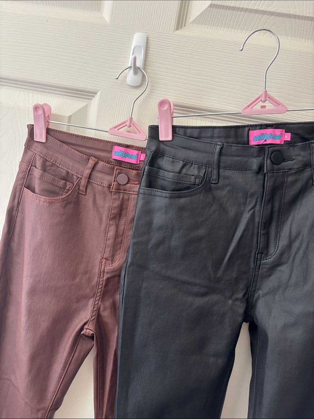 Edikted Flare Jeans in Brown and Black